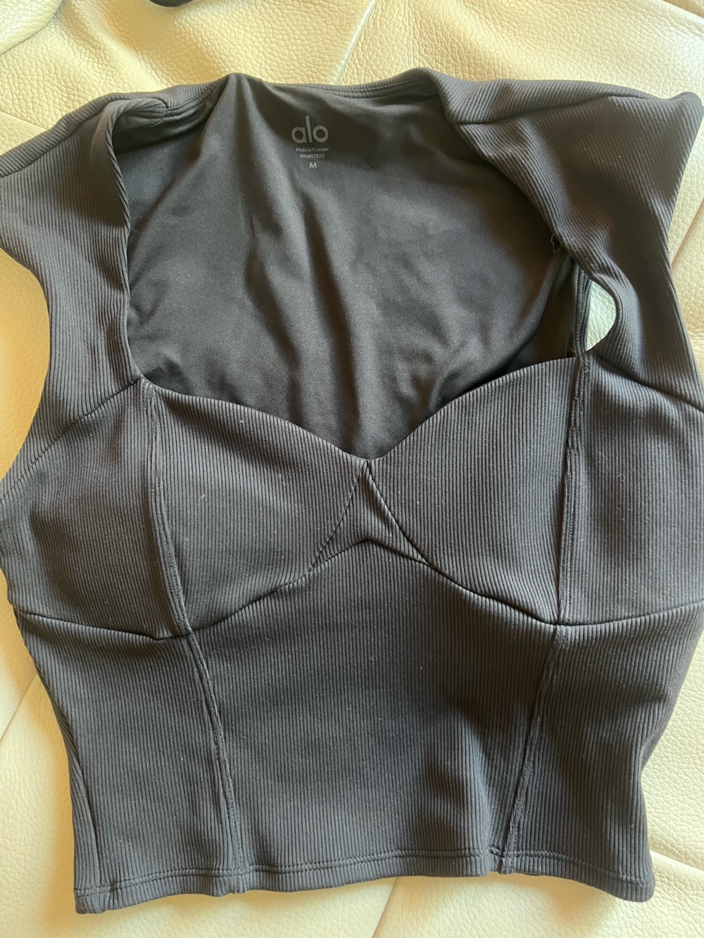ALO Yoga Black Ribbed Crop Tank Top